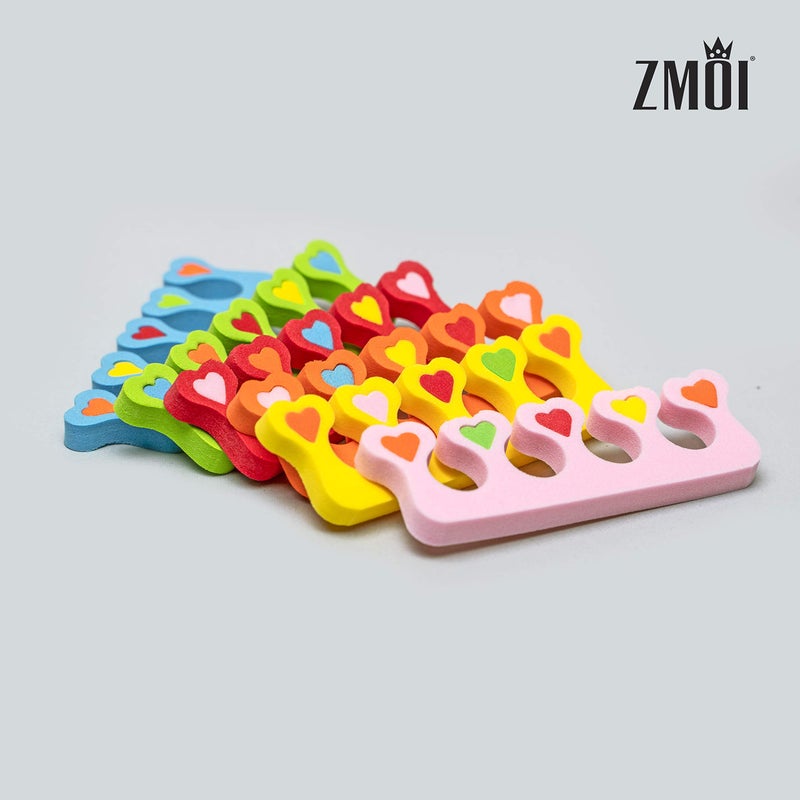 ZMOI Premium Colorful Heart Toe Separators - Cute Design for Kids - Super Soft  Durable 24 Pieces ZMOI - Image 5